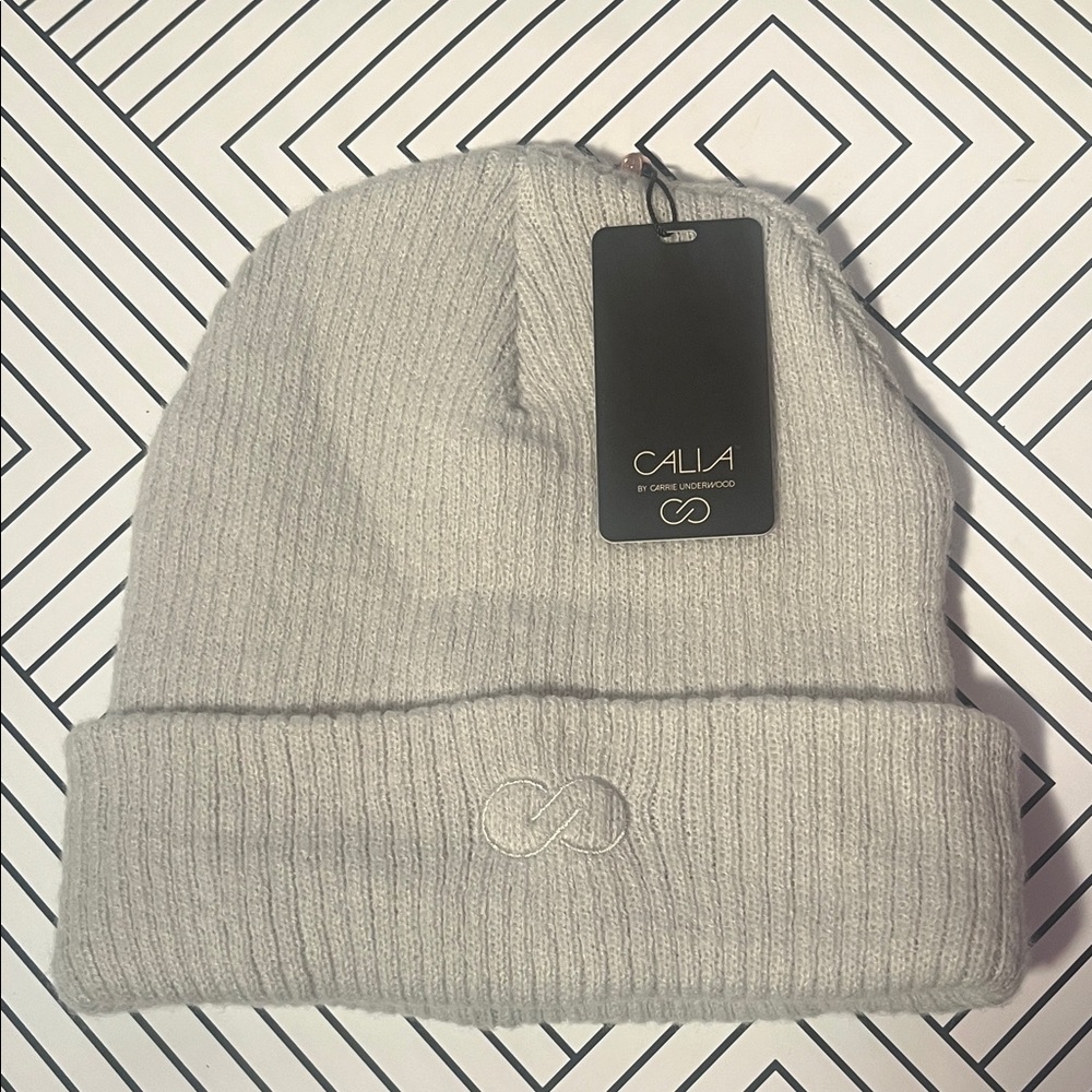 CALIA by Carrie Underwood Light Gray Ribbed Beanie